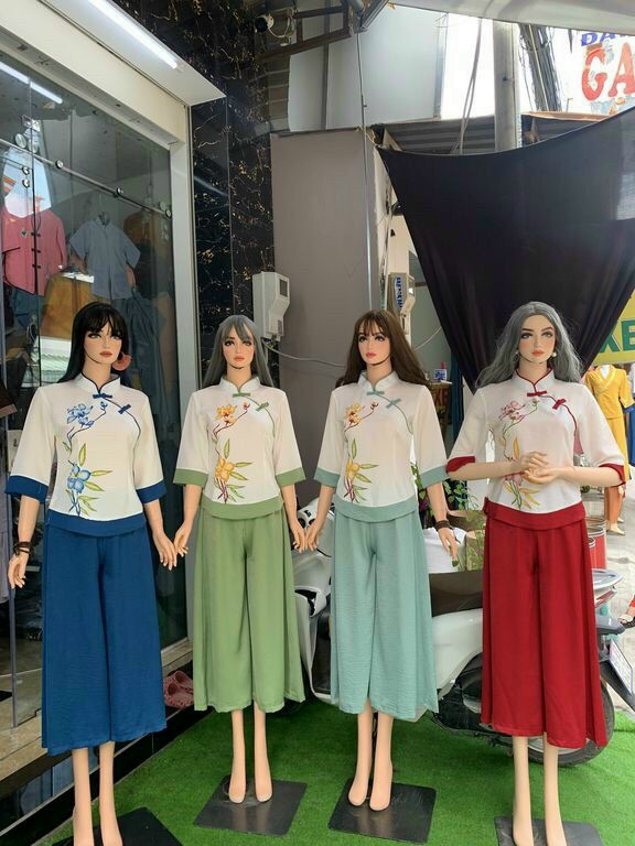 Cổ Tàu xéo phối 2 màu 054 (đỏ nhạt)